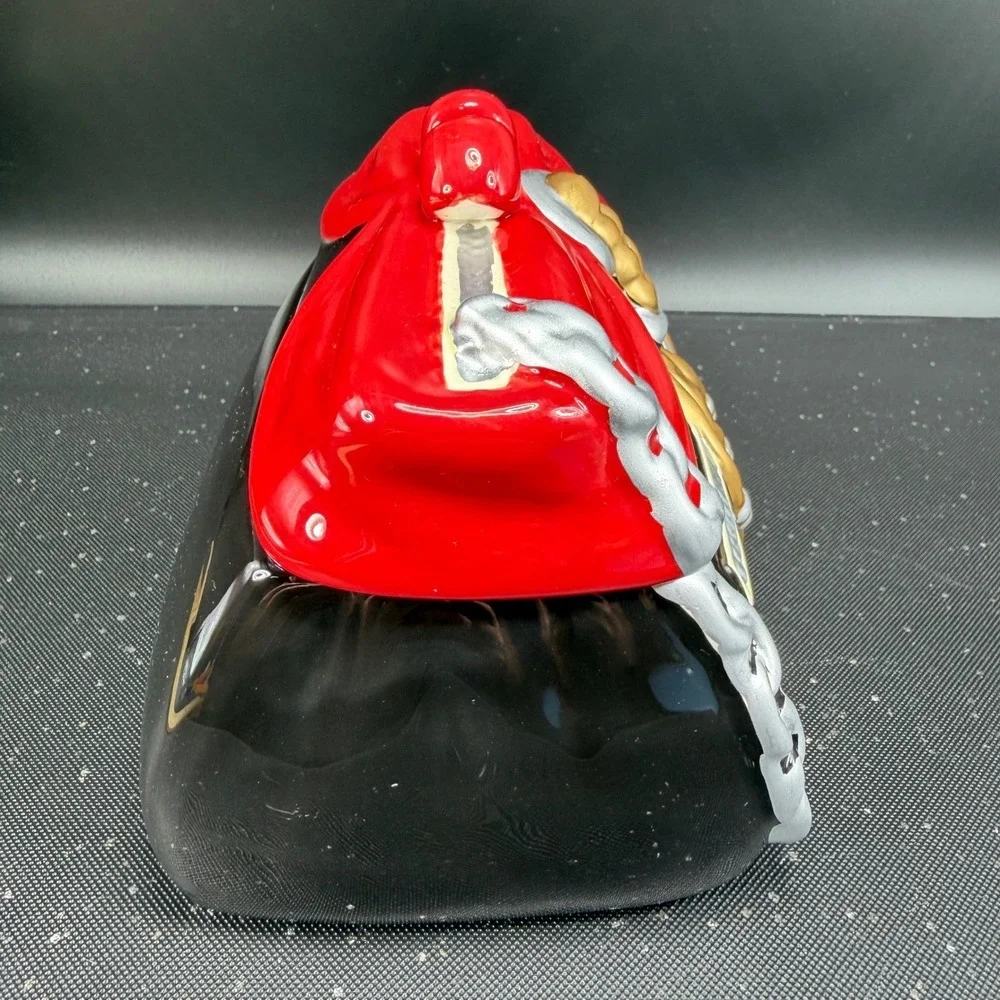 David's Cookies Ceramic Handbag Cookie Jar Container Purse Black Red Bow Tassels